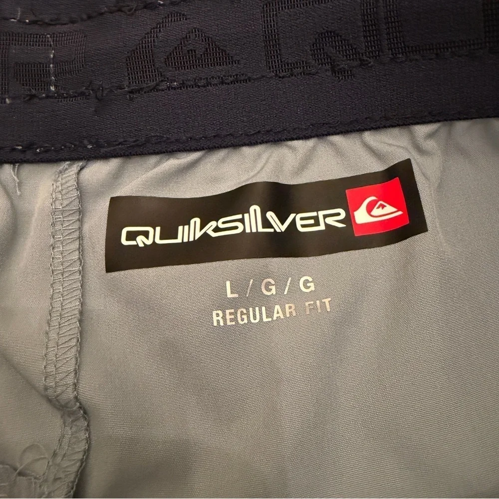 Quiksilver Omni Shorts Men's L Dusty Blue Stretch Waist Dry Flight Athletic
